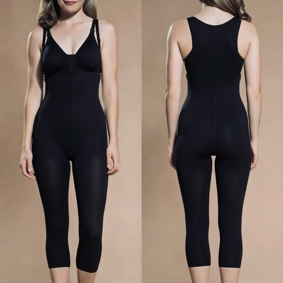 MARENA RECOVERY COMPRESSION BODYSUIT GIRDLE WITH SUSPENDERS - CALF LENGTH